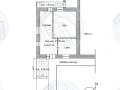 Bilocale di 50mq con 2 camere da letto, cucina e bagno - 1